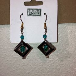 Handmade Beaded Dangle Earrings 