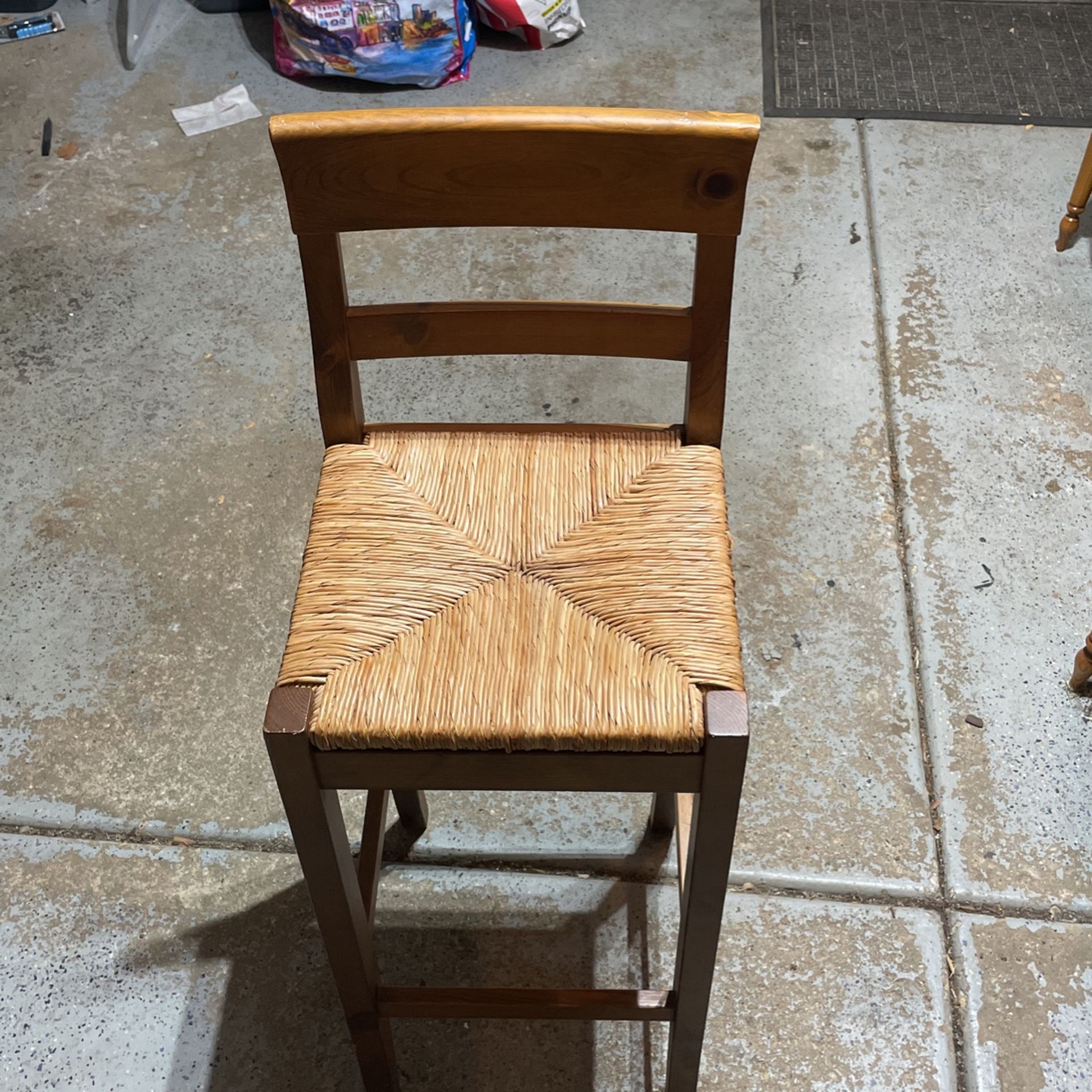 Wicker High Top Stool