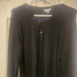 Women's Black Charter Club Cardigan Size Large 