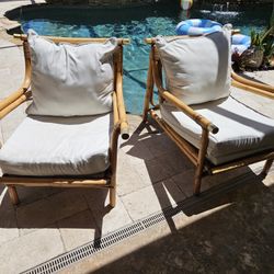 Vintage Bamboo Chairs (Pair)