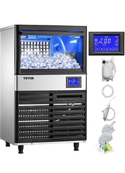 Commercial Ice Maker 120LBS/24H with 39LBS Bin, Ice Machine