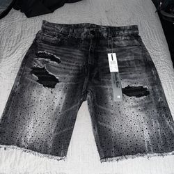 Black Shorts With Diamonds 