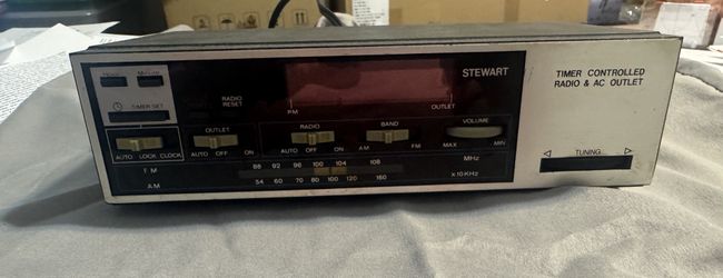 Vintage Stewart Timer Controlled Radio & AC Outlet