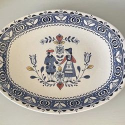 Vintage Johnson Brothers "Hearts & Flowers" oval serving platter.