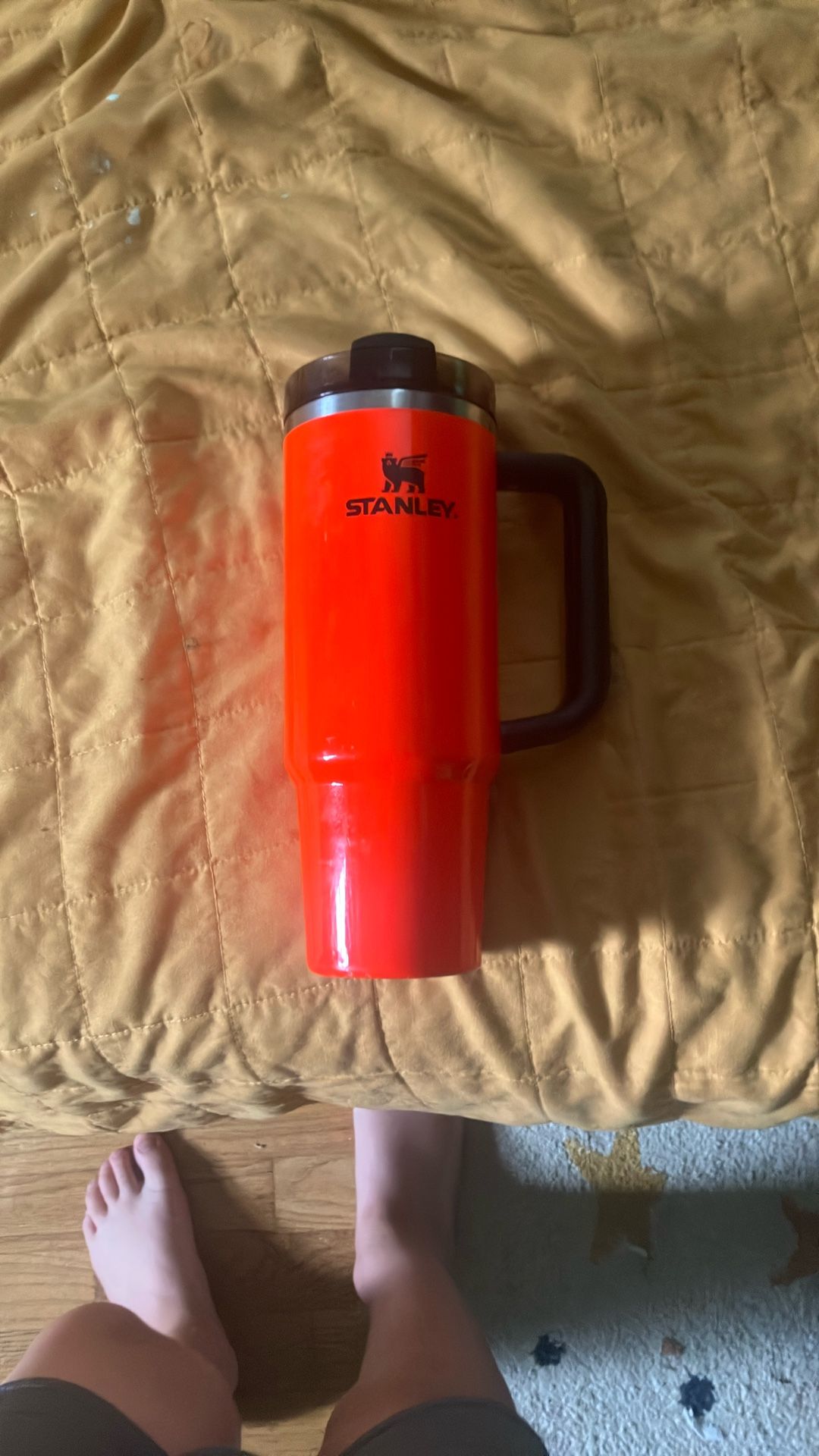Orange Stanley cup straw included