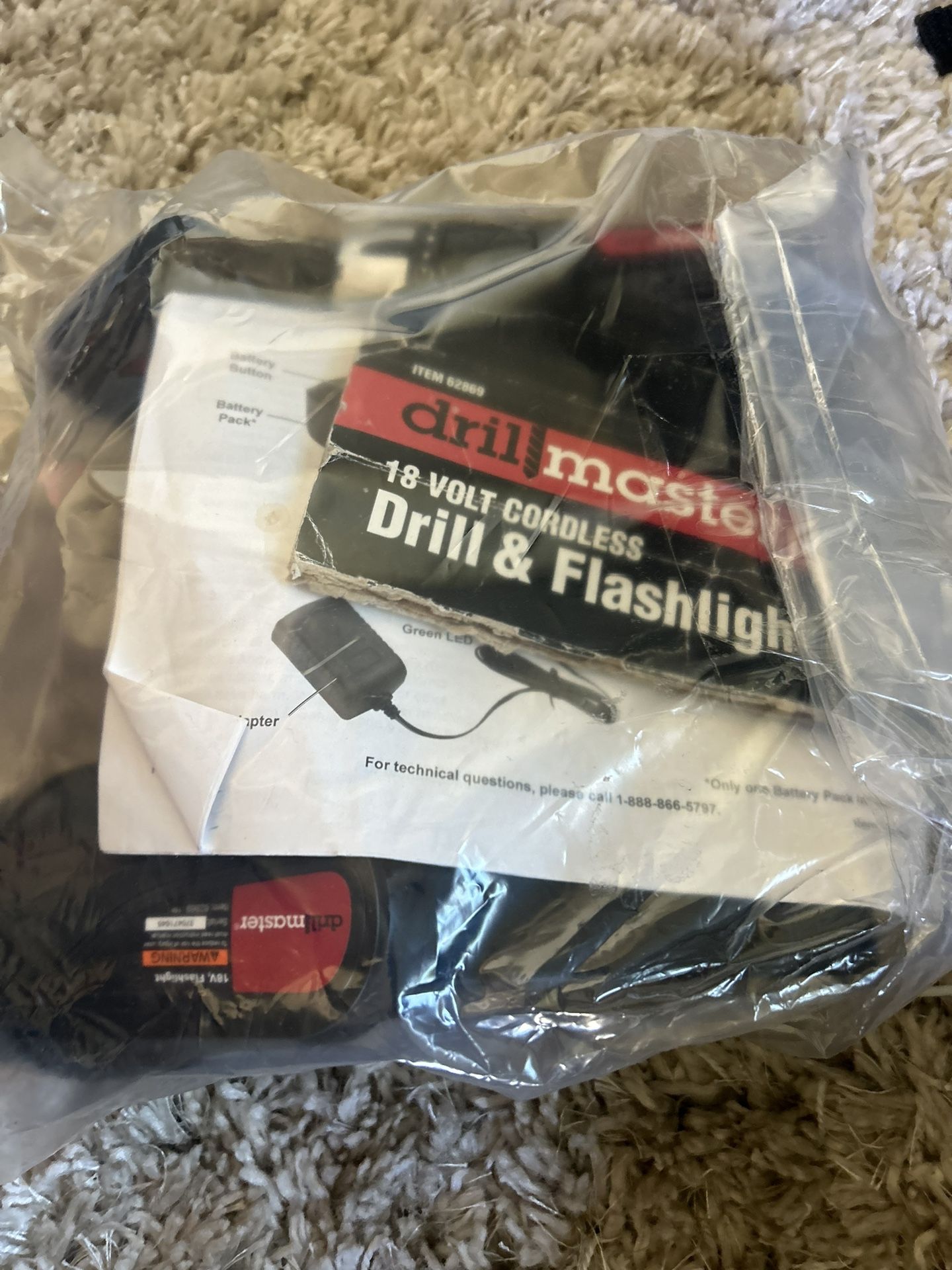 Drill Master And Flashlight Cordless Like New 18v
