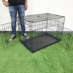 (New) $50 Folding Double Door 36” Medium Size Dog Cage CrateKennel 36x23x25” 