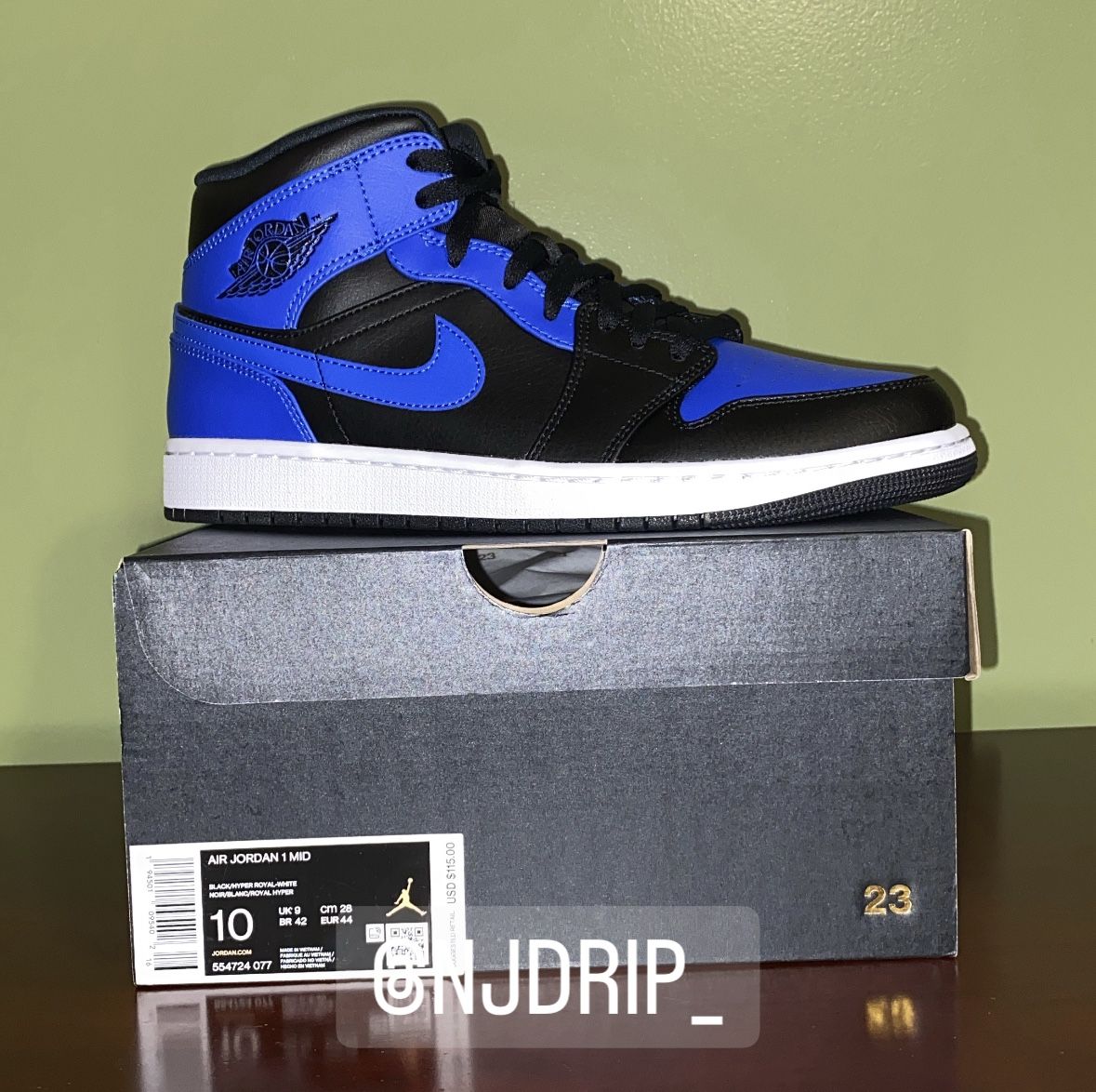 Nike Air Jordan 1 Mid Hyper Royal Size 10