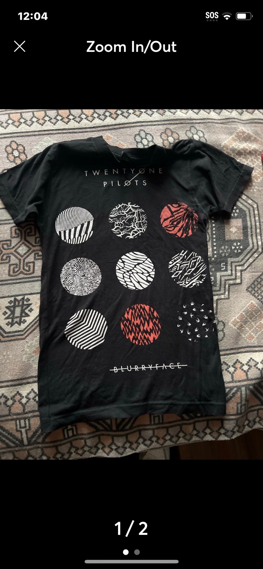 Twenty One Pilots Blurryface Music Fan T-Shirt Short Sleeve Black Women’s Size XS Genuine Tultex concert T -shirt