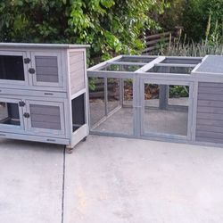 Chicken Coup 2 Piece Set 62 1/2" Long X 41" Wide  X 25" Tall - 36" W X 17 3/4" Deep X 26" Tall