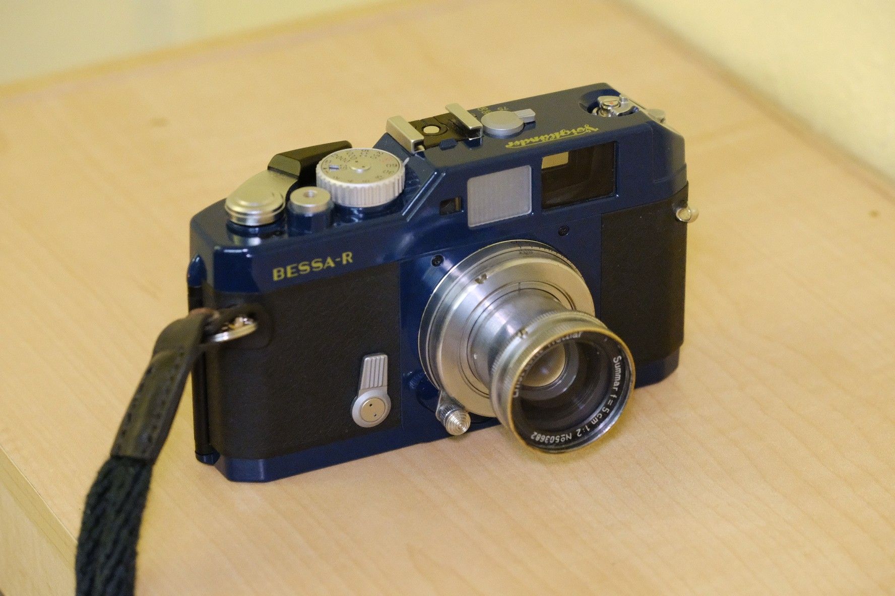 Voigtlander Bessa R Blue with Leica Summar 50mm f2