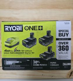 RYOBI 2x 4ah & 1x 2ah 18V Lithium High Performance Battery Kit Brand New Factory Sealed