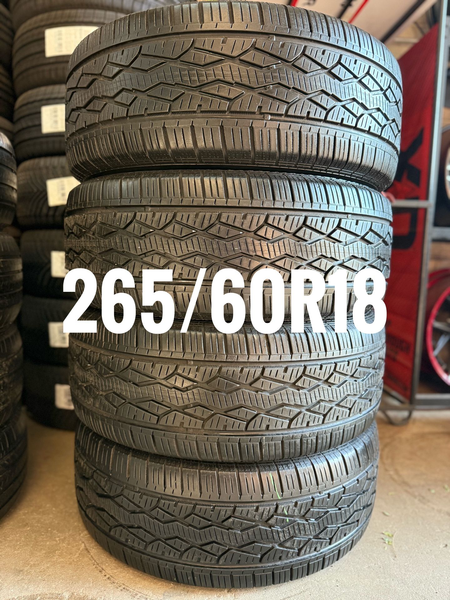 265/60R18 - ALL SEASON TIRE A/S - ALL MATCHING - 98% LIFE - LIKE NEW