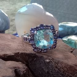 Sterling Silver Blue Topaz & Blue Kyanite Accents