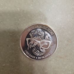 American Music Icons Buddy Holly High Relief 2 Oz 999 Silver Coin 