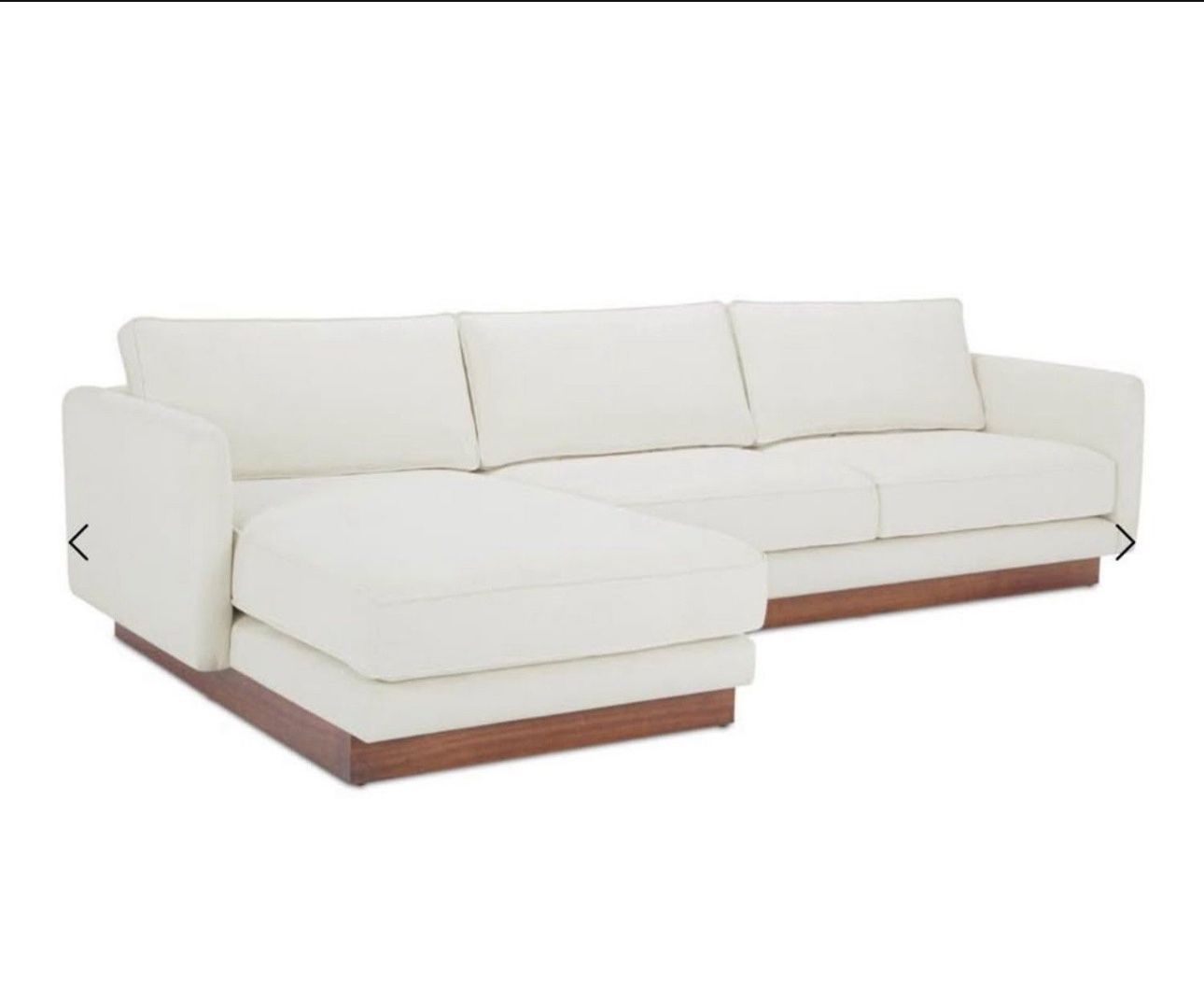 Moe’s Home Vernon Right-Facing Sectional Sofa – Crisp White