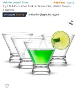 Shot Glasses 4-Piece Afina Cocktail Glasses Set, Martini Glasses- 8-Ounces
