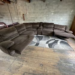 Brown Recliner Sectional Couch “WE DELIVER”
