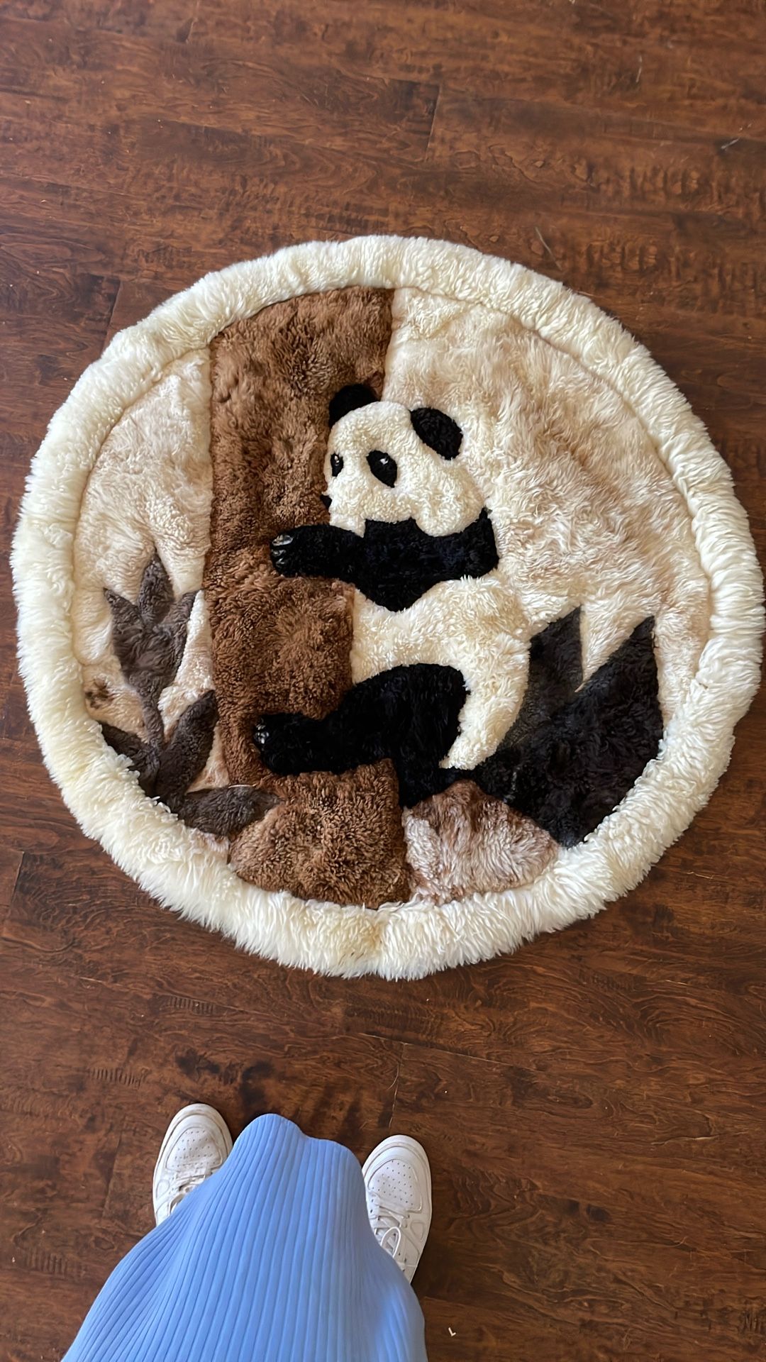 Alpaca fur rug, panda, bear, or wall hanging
