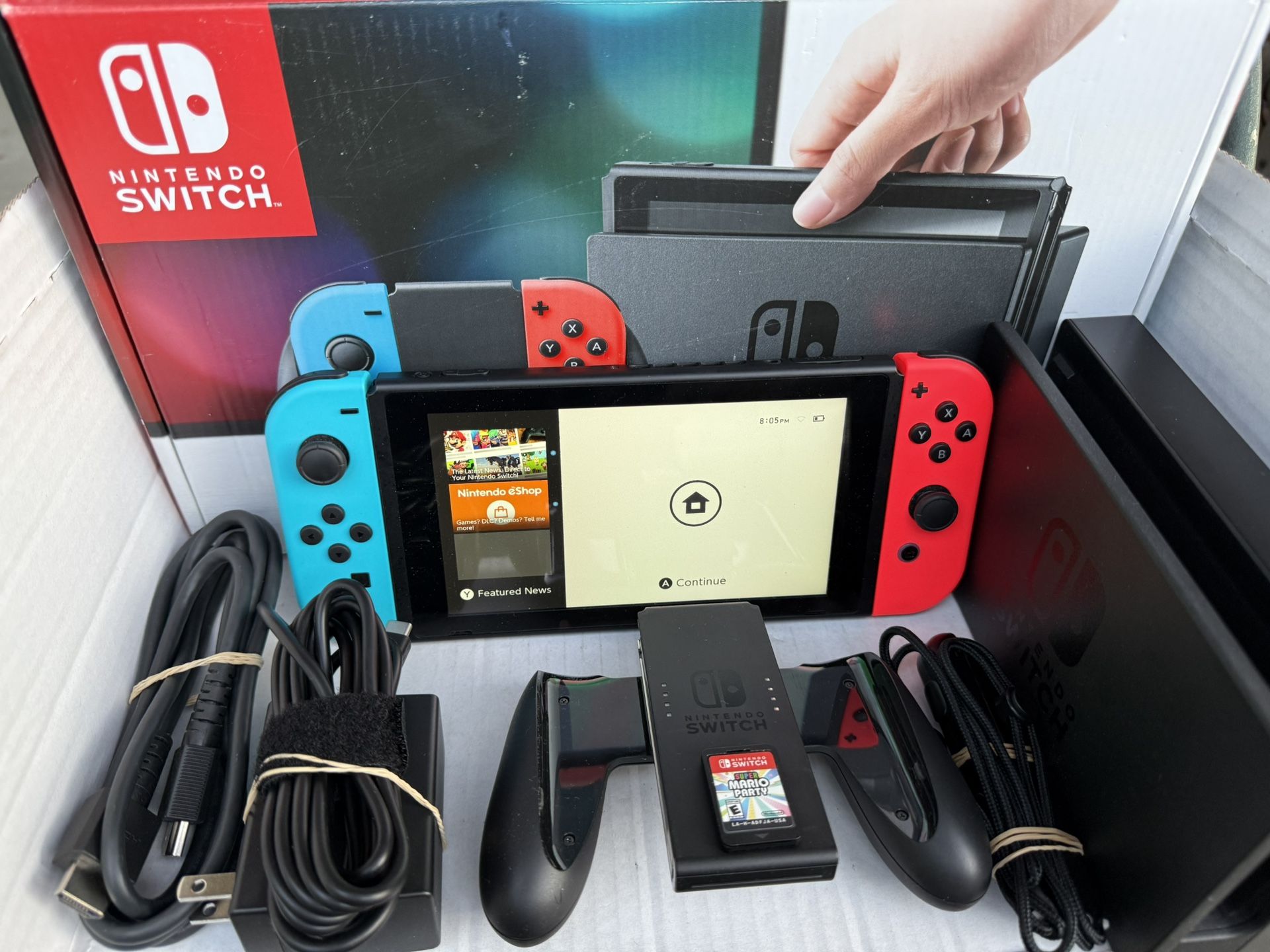 Read Description Nintendo Switch Complete System V2 With Mario Party