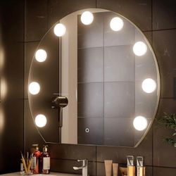 27x30” Round vanity mirror with lights makeup mirror bathroom mirror (29”x32” $65)