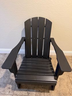 Black Folding Adirondack Chair HDPE Poly Lumber NEW IN Box