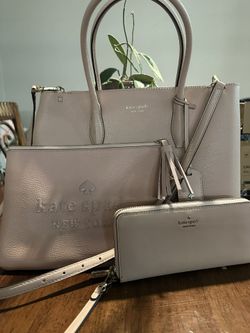 Kate Spade Baby Pink Tote, Pouch & Wallet