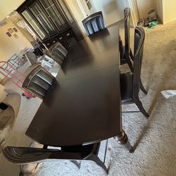 China cabinet and dining room table with leaf