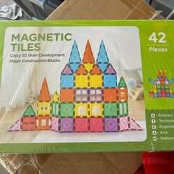 Magnetic Tiles 42 Pieces: Magic Construction Blocks 3d Brain