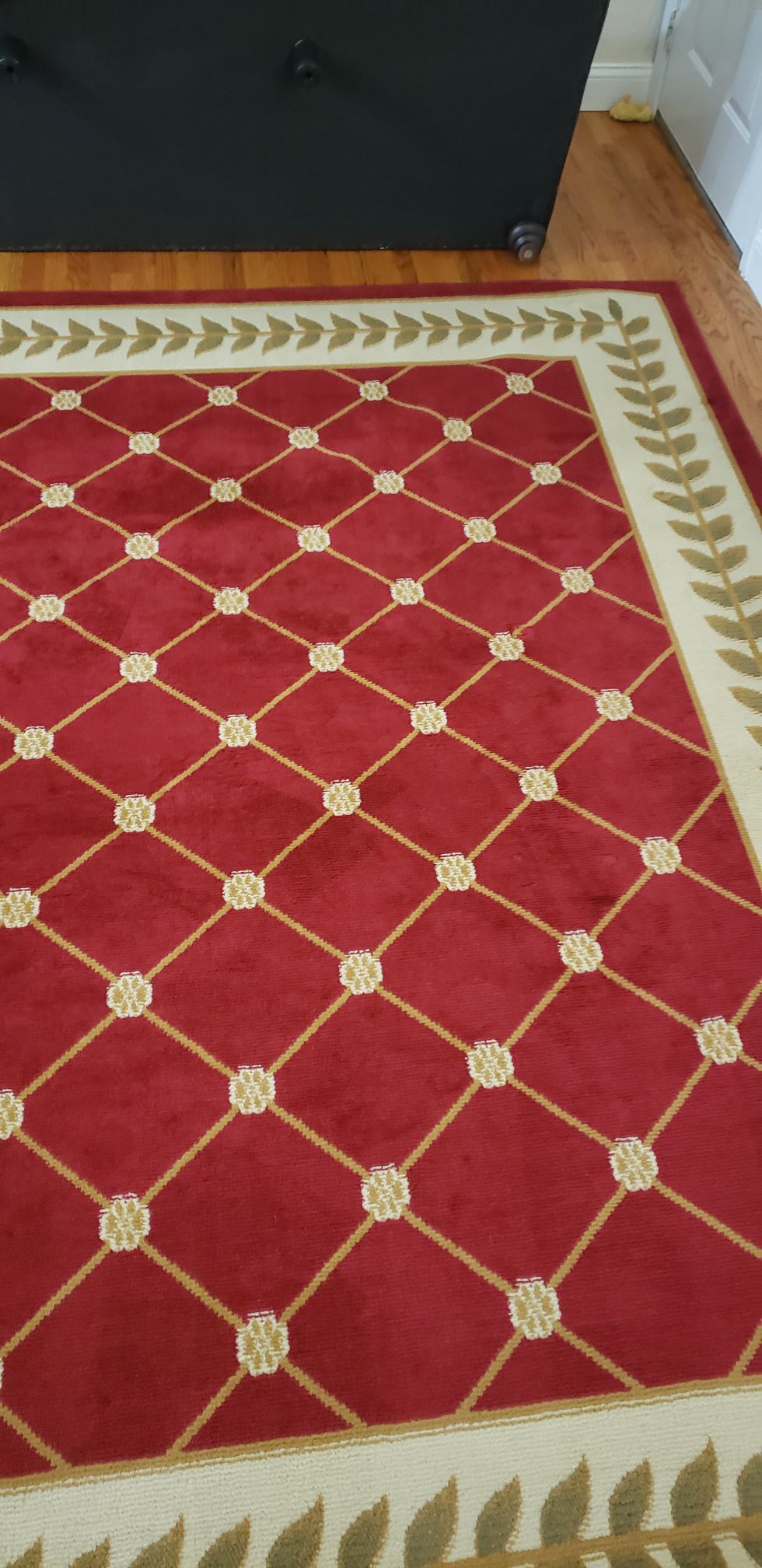 Red area rugs.