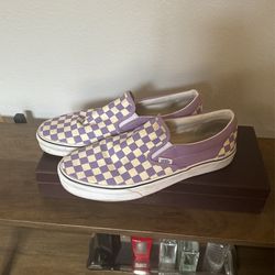 Vans Slip On Purple Check