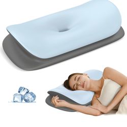 Cervical Neck Pillow for Pain Relief - Pillow for Neck Support Sleeping for Side, Back & Stomach Sleepers, Ergonomic Memory Foam Contour Pillows with 
