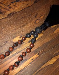 Mahogany Obsidian & Lava Rock Tassel Necklace ~Stones of Grounding & Reflection~