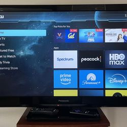 Panasonic Viera  37” LCD TV  With Roku Smart Device