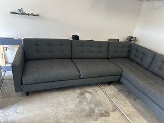 DARK GRAY 2 PIECE “L”  SECTIONAL COUCH- only used for staging