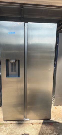 Stainless Steel Side-by-Side Refrigerator with Ice Dispenser