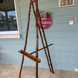 Vintage 1960’s Boho/Coastal Burnt Bamboo Easel 