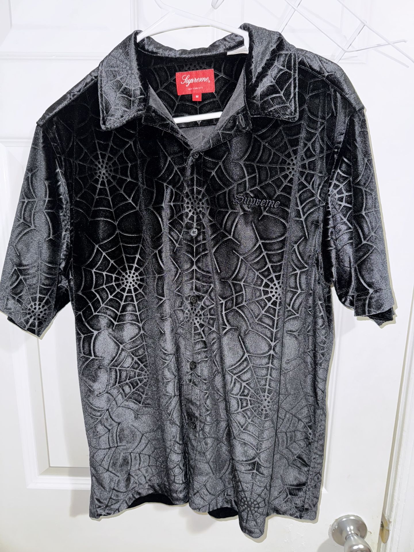 Supreme Spider Web Velvet Shirt