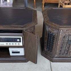 TWO Beautiful Medieval Looking Magnavox Night Stands