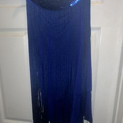 Anna-Kaci One Shoulder Royal Blue Sequin Bodycon Mini Dress