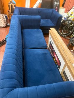 Blue Velvet Sofa