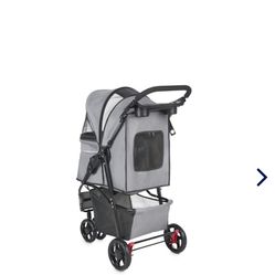 EveryYay Places To Go Reflective Gray Pet Stroller