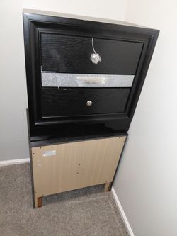 Black and silver night stands