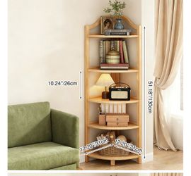Corner wood shelf