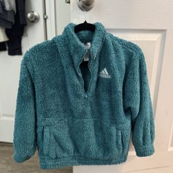 Adidas Girls Pullover 3/4 Zip (Large)