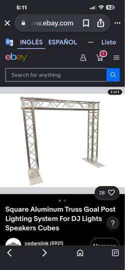 Aluminio 10 pies de ancho Goal Post Arco Truss Sistema de iluminación DJ PA móvil portátil 12 "Box Trussing! 2" diámetro tubos!