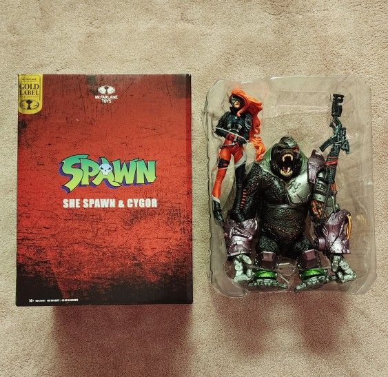 NEW McFarlane Toys 2pk - She-Spawn & Cygor Action Figures, Gold Label