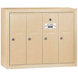 Salsbury 3504SSU 4-Door Vertical Mailbox – Sandstone Surface Mount – New