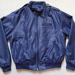 Vintage 1980's "Members Only" Bomber Jacket Size Medium 42 Navy Blue Excellent Condition 