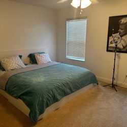 King Bed + 14” Mattress + Storage — Moving Sale